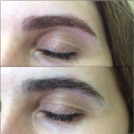 Коррекция и осветление бровей